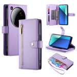 DF-011 For Xiaomi 15 Ultra Case Zipper Pocket Wallet Leather Phone Cover with Straps