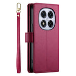 DF-011 For Xiaomi Redmi Note 14 Pro 4G Case Zipper Pocket Wallet Leather Phone Cover with Straps