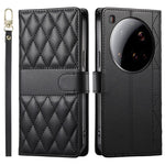For Xiaomi 15 Ultra Case Rhombus Stitching Wallet Stand Leather Phone Cover with Long  /  Short Strap