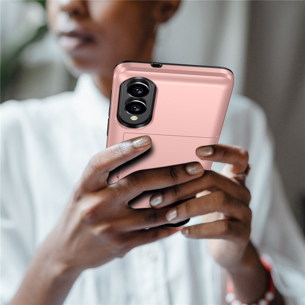 Til Samsung Galaxy S25 Edge cover med kortholder TPU + PC telefonbagcover