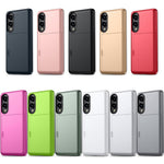 Til Samsung Galaxy S25 Edge cover med kortholder TPU + PC telefonbagcover