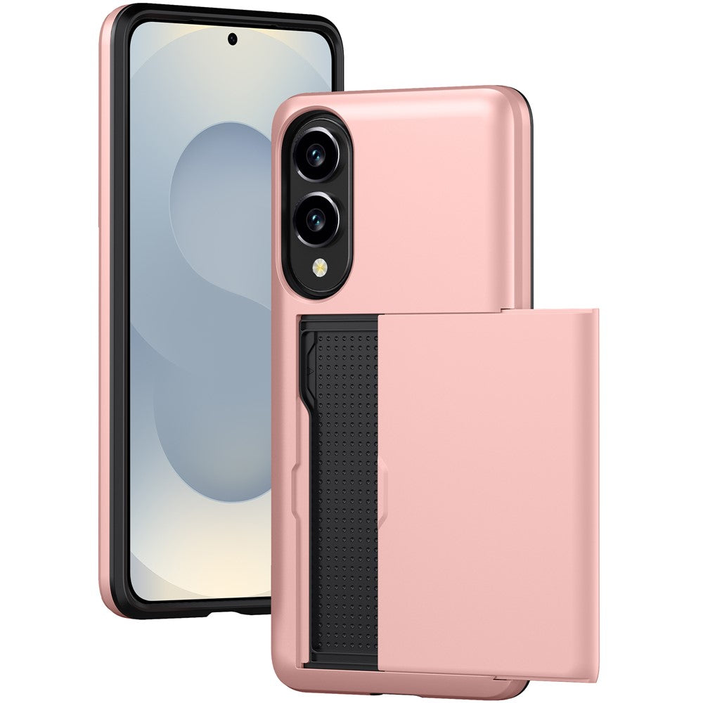 Til Samsung Galaxy S25 Edge cover med kortholder TPU + PC telefonbagcover