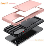 Til Samsung Galaxy S25 Edge cover med kortholder TPU + PC telefonbagcover