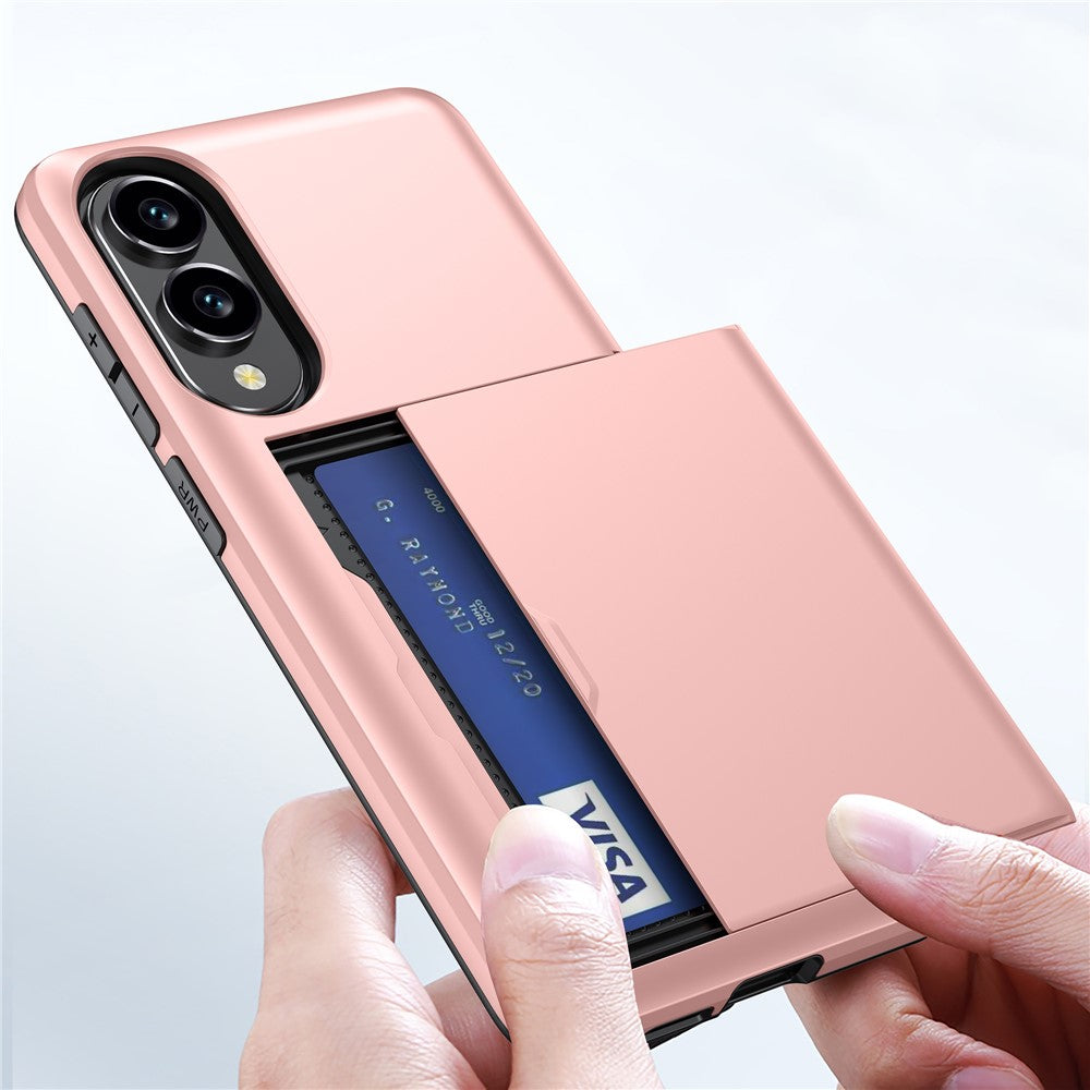 Til Samsung Galaxy S25 Edge cover med kortholder TPU + PC telefonbagcover
