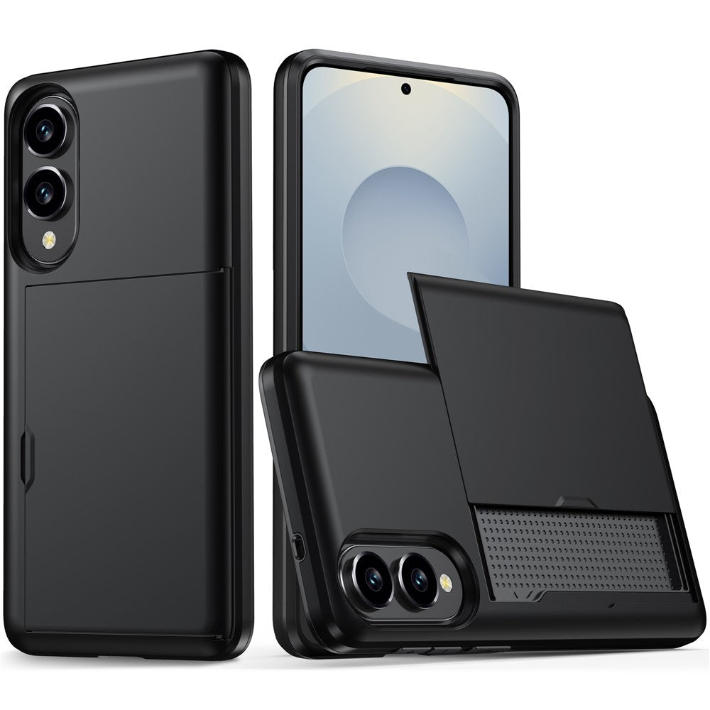 Til Samsung Galaxy S25 Edge cover med kortholder TPU + PC telefonbagcover