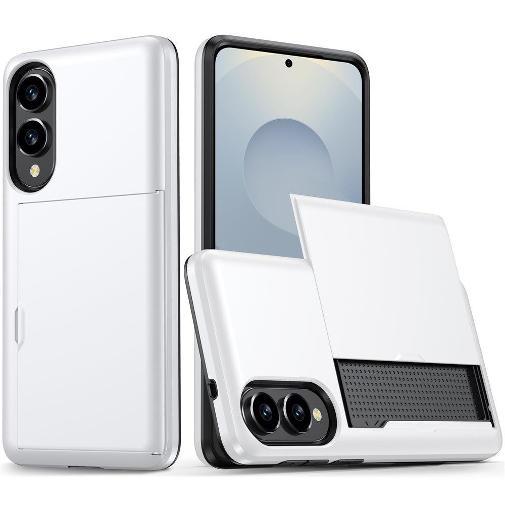 Til Samsung Galaxy S25 Edge cover med kortholder TPU + PC telefonbagcover