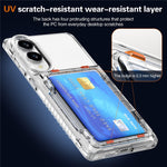 Til Samsung Galaxy S25 Edge Klart Cover PC + TPU Telefoncover Kortholder Støtteben