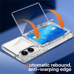 Til Samsung Galaxy S25 Edge Klart Cover PC + TPU Telefoncover Kortholder Støtteben