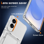 Til Samsung Galaxy S25 Edge Klart Cover PC + TPU Telefoncover Kortholder Støtteben