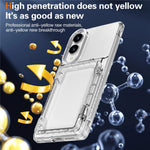 For Samsung Galaxy S25 Edge Clear Case PC + TPU Phone Cover Card Holder Kickstand