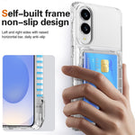 Til Samsung Galaxy S25 Edge Klart Cover PC + TPU Telefoncover Kortholder Støtteben