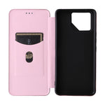For Asus ROG Phone 9 5G Case Carbon Fiber Texture Drop-Proof PU Leather Phone Cover