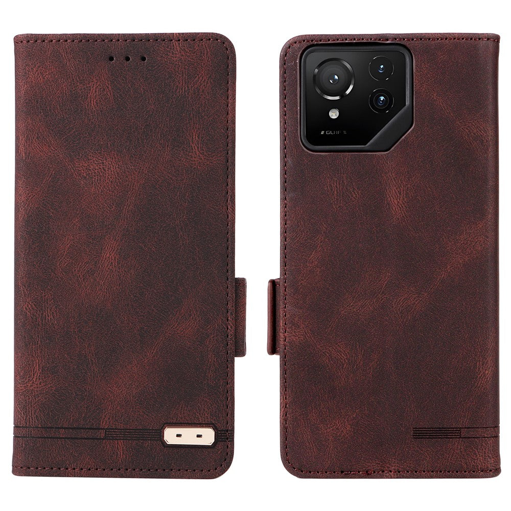 For Asus ROG Phone 9 5G Case Leather Wallet Flip Phone Cover with Hardware Decor