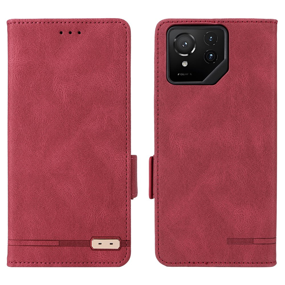For Asus ROG Phone 9 5G Case Leather Wallet Flip Phone Cover with Hardware Decor
