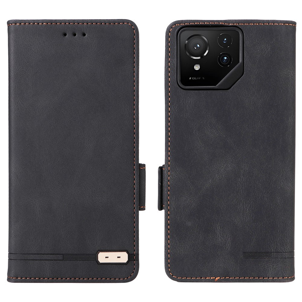 For Asus ROG Phone 9 5G Case Leather Wallet Flip Phone Cover with Hardware Decor