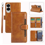 For Samsung Galaxy S25 Edge Case Split Leather Magnetic Wallet Phone Protector with Wrist Strap