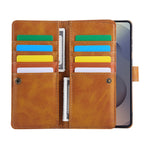 For Samsung Galaxy S25 Edge Case Split Leather Magnetic Wallet Phone Protector with Wrist Strap