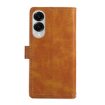 For Samsung Galaxy S25 Edge Case Split Leather Magnetic Wallet Phone Protector with Wrist Strap