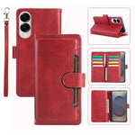 For Samsung Galaxy S25 Edge Case Split Leather Magnetic Wallet Phone Protector with Wrist Strap