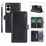 For Samsung Galaxy S25 Edge Case Split Leather Magnetic Wallet Phone Protector with Wrist Strap