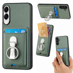 CASENEO För Samsung Galaxy S25 Edge Läderfodral med Stöd och Kortfack Kolfiberstruktur