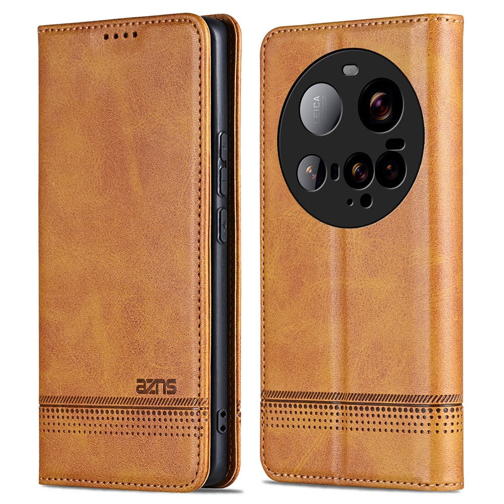 AZNS For Xiaomi 15 Ultra Case Cowhide Texture PU Leather Wallet Phone Cover