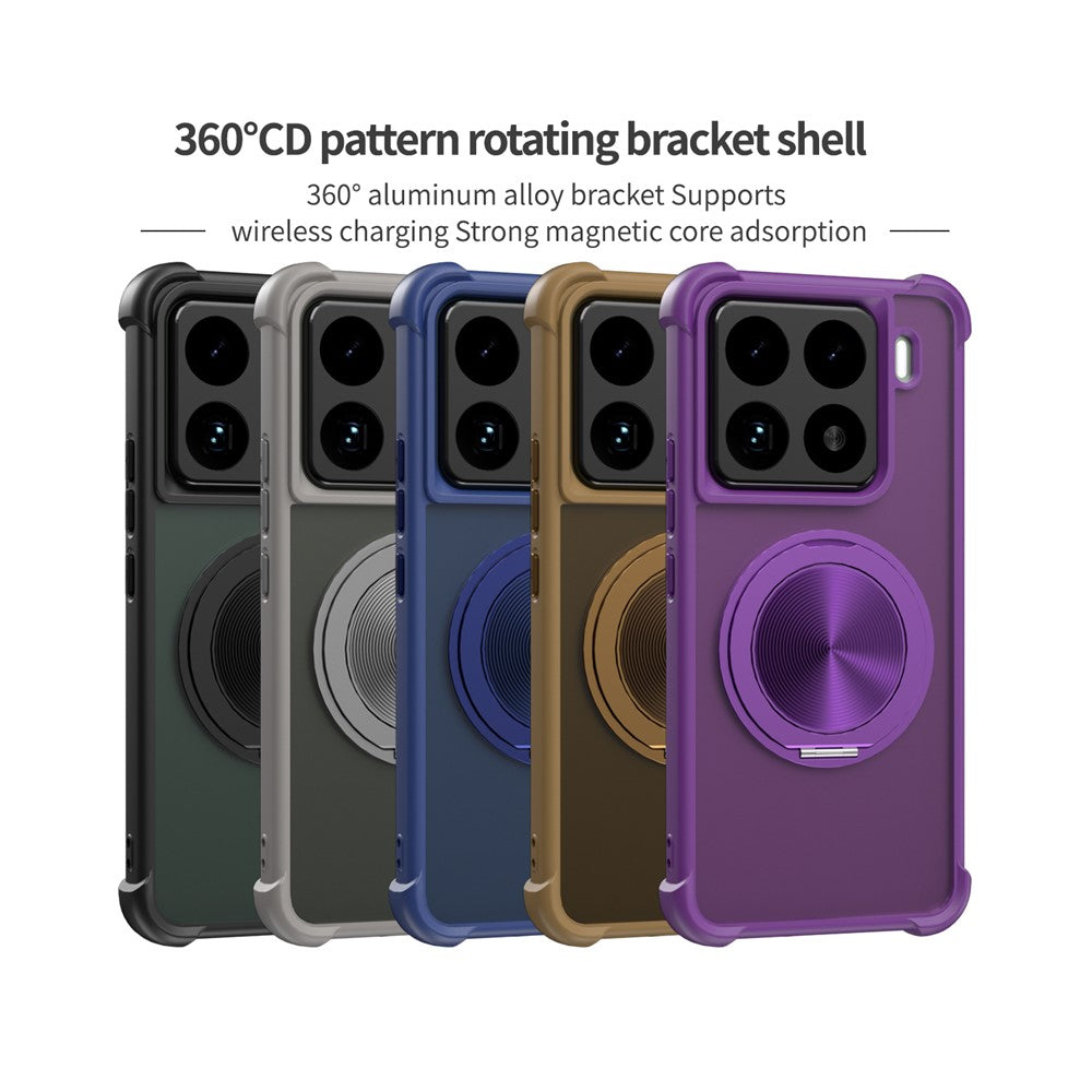 For Xiaomi 15 Pro Magnetic Case CD Vein Kickstand TPU + PC Phone Cover