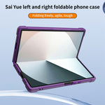 Til Samsung Galaxy Z Fold5 5G Magnetisk Etui CD Vein Støttefod TPU + PC Telefoncover