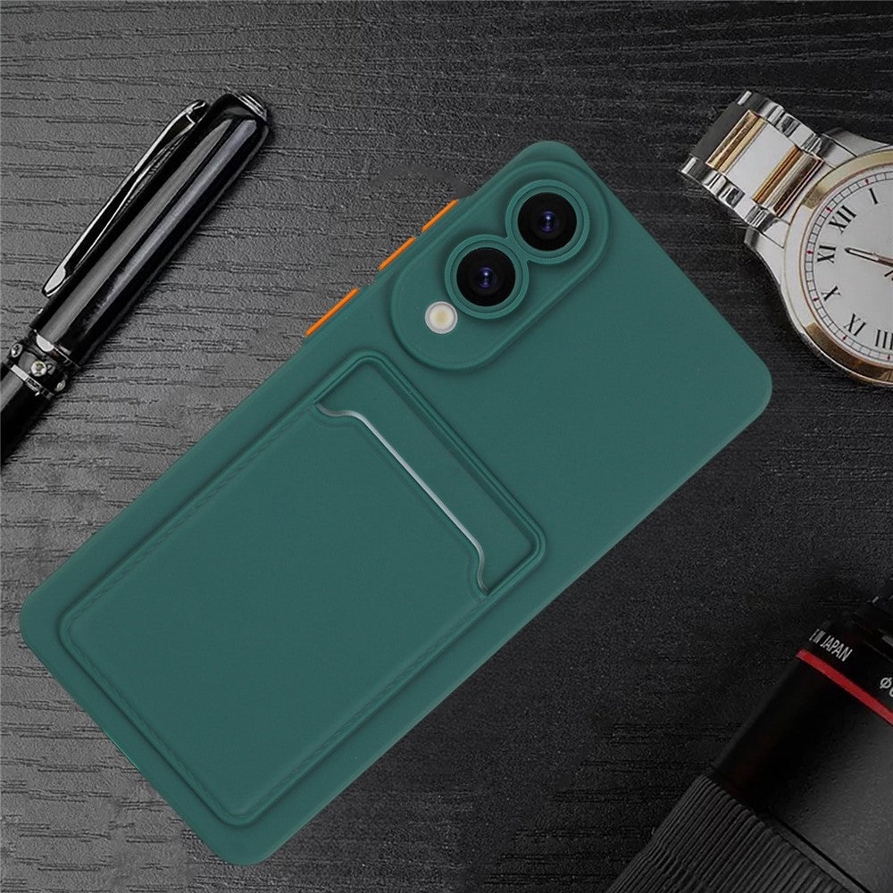 For Samsung Galaxy S25 Edge Case Card Slot Matte Fingerprint-Free Back Cover