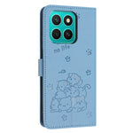 Honor X8c 4G Pung Etui med Katteprægning Læder Telefoncover med Rem