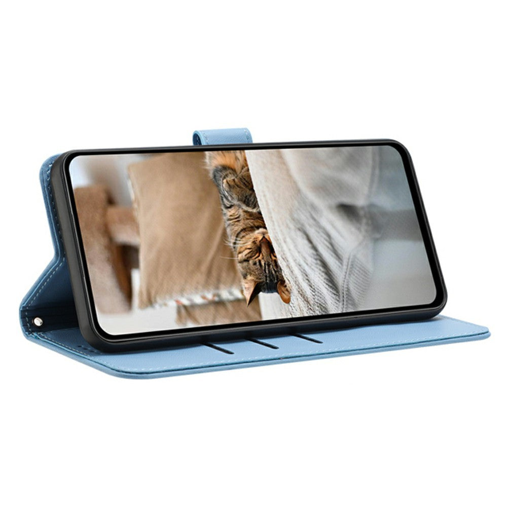 Honor X8c 4G Pung Etui med Katteprægning Læder Telefoncover med Rem