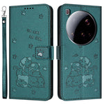 For Xiaomi 15 Ultra Wallet Case Cats Imprint Leather Phone Cover with Strap