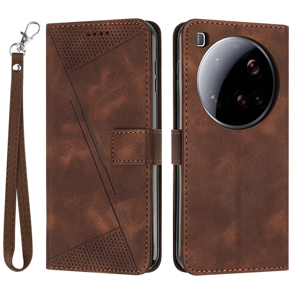 For Xiaomi 15 Ultra Case Handbag Imprinted Triangle Leather Phone Cover