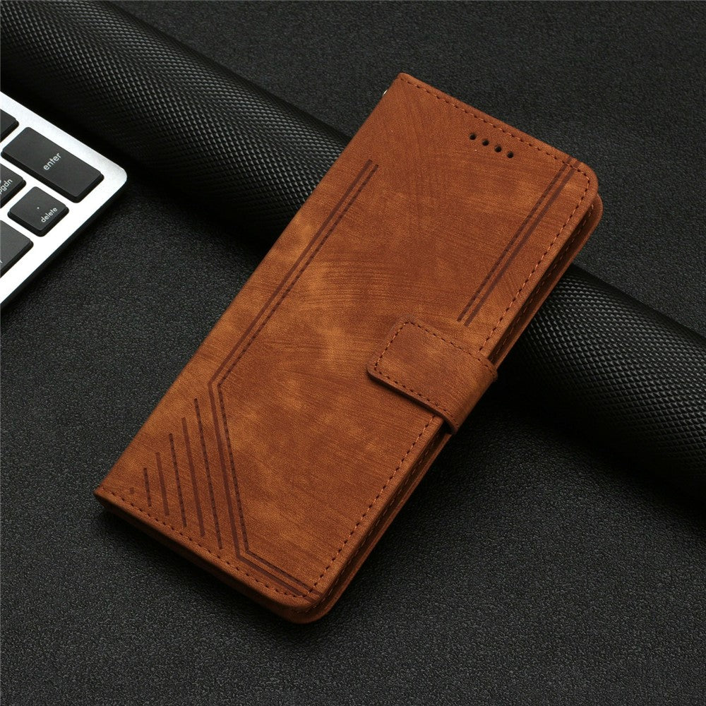 For Xiaomi 15 Ultra Case Imprinted Lines Leather Phone Cover with Stand