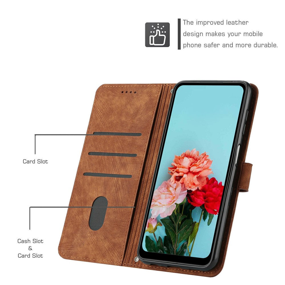 For Xiaomi 15 Ultra Case Imprinted Lines Leather Phone Cover with Stand