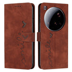 For Xiaomi 15 Ultra Case Viewing Stand PU Leather Phone Cover Imprinted Heart Pattern