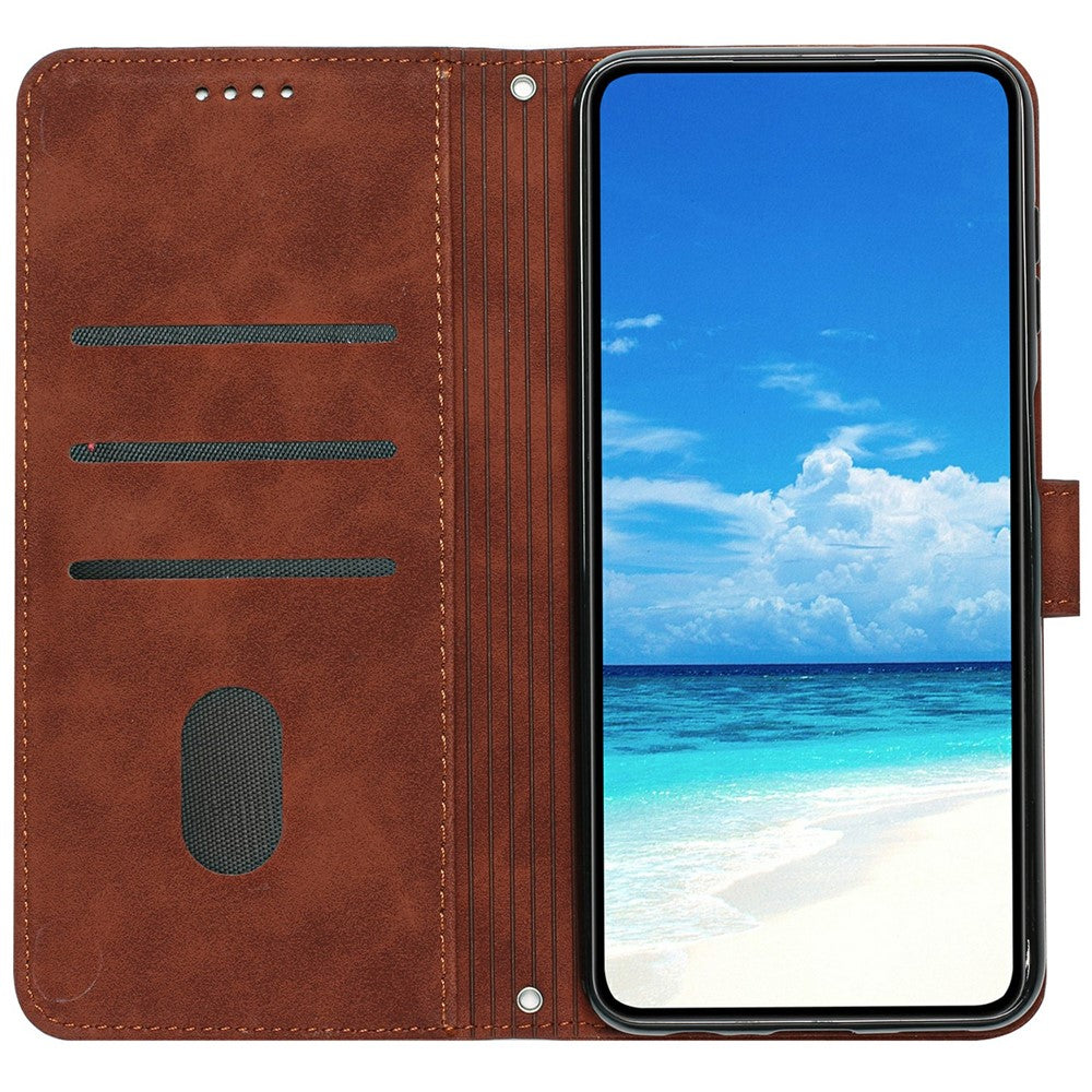 For Xiaomi 15 Ultra Case Viewing Stand PU Leather Phone Cover Imprinted Heart Pattern