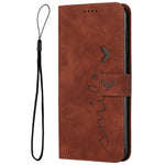 For Xiaomi 15 Ultra Case Viewing Stand PU Leather Phone Cover Imprinted Heart Pattern