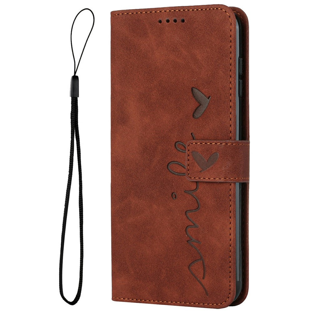 For Xiaomi 15 Ultra Case Viewing Stand PU Leather Phone Cover Imprinted Heart Pattern