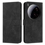 For Xiaomi 15 Ultra Case Viewing Stand PU Leather Phone Cover Imprinted Heart Pattern