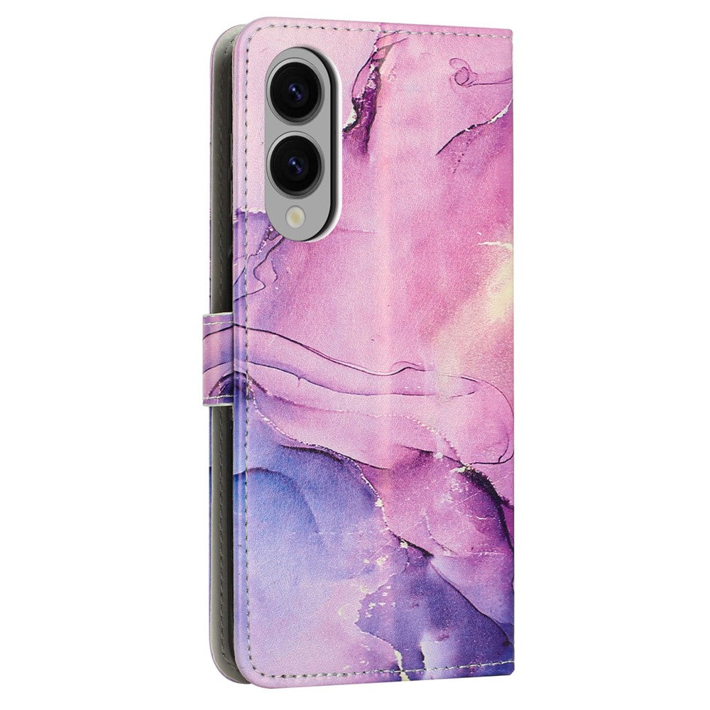 For Samsung Galaxy S25 Edge Stand Case Marble Pattern PU Leather Wallet Phone Cover