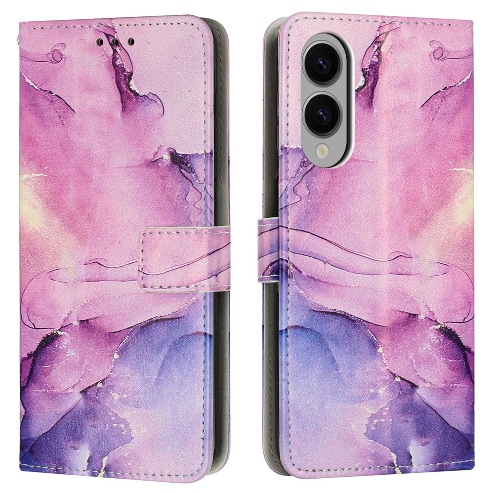 For Samsung Galaxy S25 Edge Stand Case Marble Pattern PU Leather Wallet Phone Cover