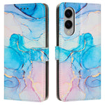 For Samsung Galaxy S25 Edge Stand Case Marble Pattern PU Leather Wallet Phone Cover