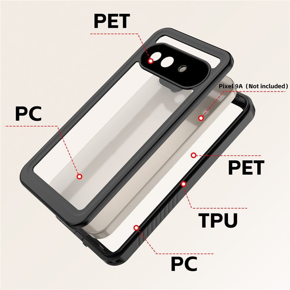 REDPEPPER FS Series For Google Pixel 9a Case IP68 Waterproof Clear Back Panel Phone Cover