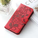 For Samsung Galaxy S23+ Case Wallet Stand Imprinted Rose Butterfly PU Leather Phone Cover