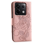 For Xiaomi Redmi Note 13 Pro 5G / Poco X6 5G Case Wallet Stand Imprinted Rose Butterfly PU Leather Phone Cover