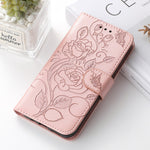 For Xiaomi Redmi Note 13 Pro 5G / Poco X6 5G Case Wallet Stand Imprinted Rose Butterfly PU Leather Phone Cover