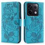 For Xiaomi Redmi Note 13 Pro 5G / Poco X6 5G Case Wallet Stand Imprinted Rose Butterfly PU Leather Phone Cover