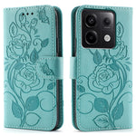 For Xiaomi Redmi Note 13 Pro 5G / Poco X6 5G Case Wallet Stand Imprinted Rose Butterfly PU Leather Phone Cover