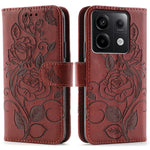 For Xiaomi Redmi Note 13 Pro 5G / Poco X6 5G Case Wallet Stand Imprinted Rose Butterfly PU Leather Phone Cover